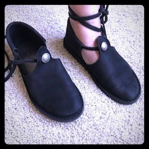 Black Handmade Moccasins w/ Native Buffalo Button